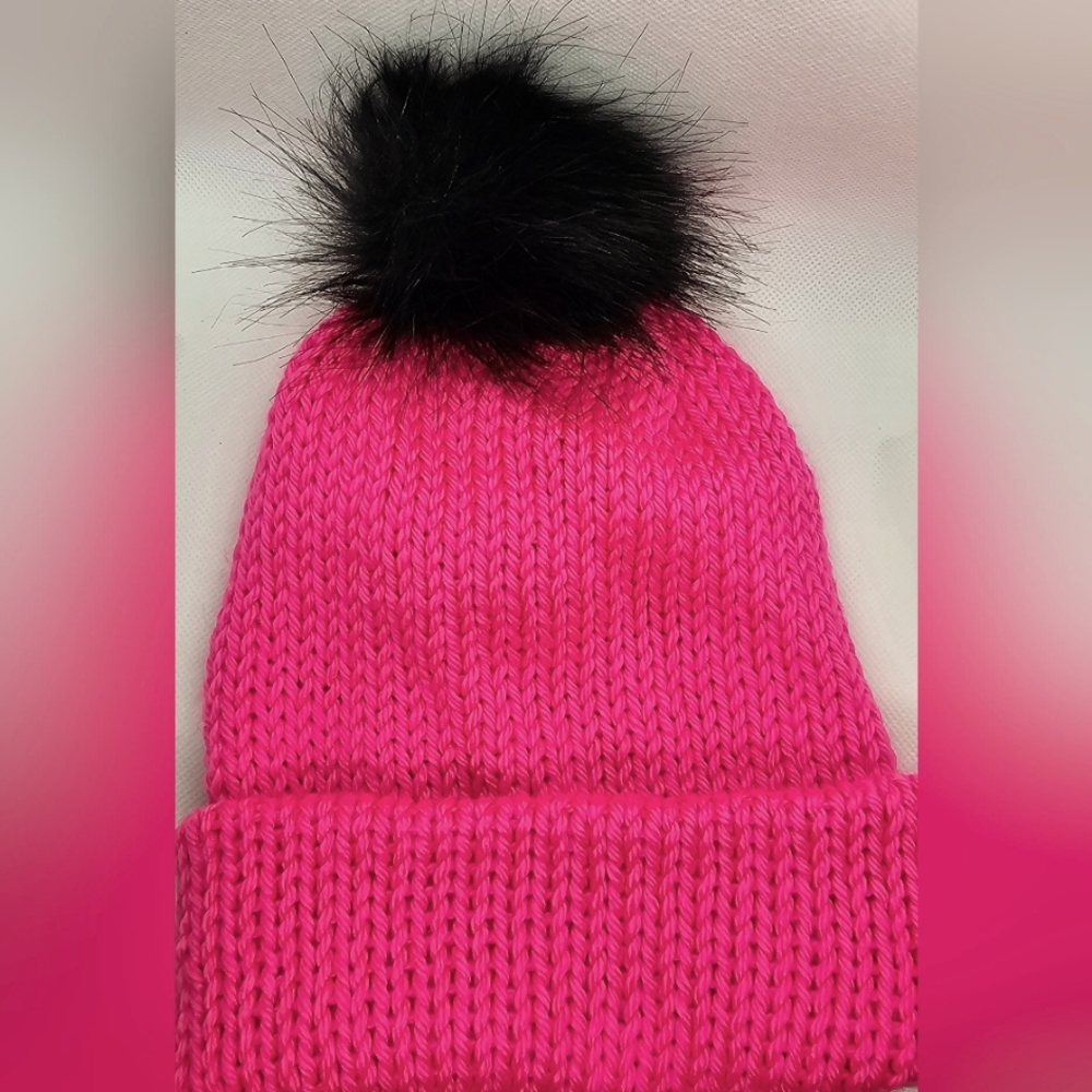Handmade Knitted Hot Pink Beanie